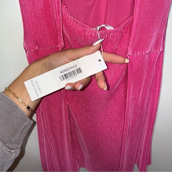 Morning Mist NWT Bow Tie Open Back Mini Dress Sleeveless - Picture 6 of 7